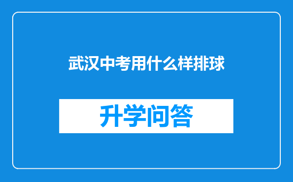 武汉中考用什么样排球