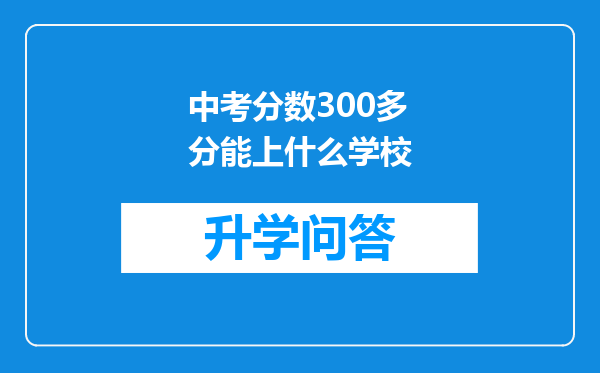 中考分数300多分能上什么学校