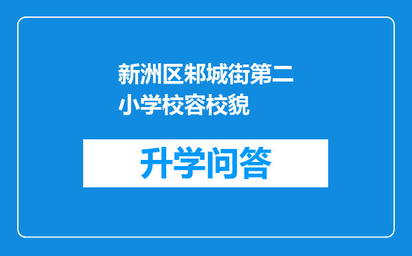 新洲区邾城街第二小学校容校貌