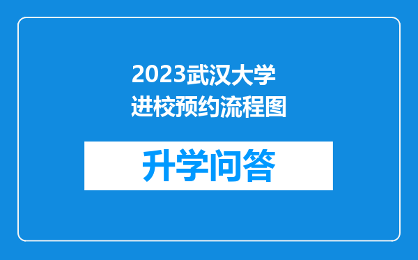 2023武汉大学进校预约流程图