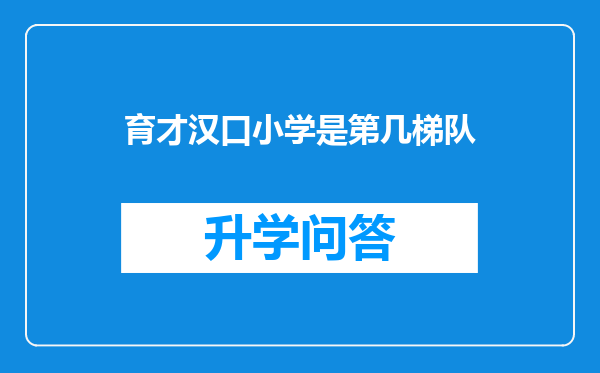 育才汉口小学是第几梯队