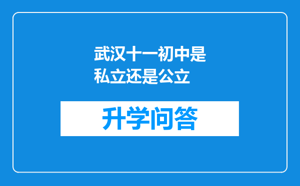 武汉十一初中是私立还是公立