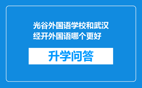 光谷外国语学校和武汉经开外国语哪个更好