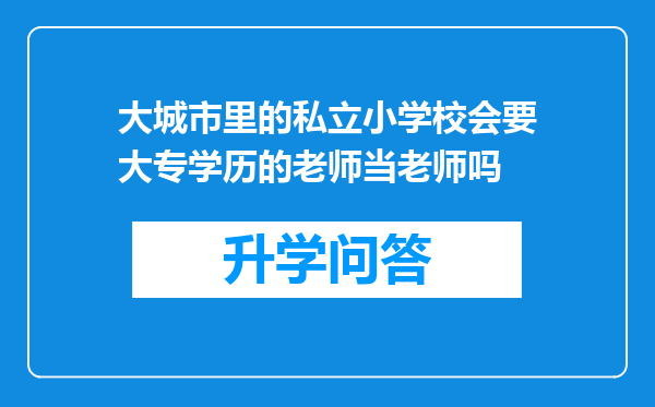 大城市里的私立小学校会要大专学历的老师当老师吗