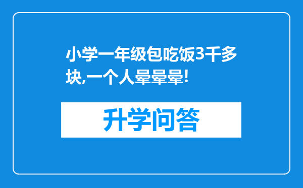 小学一年级包吃饭3千多块,一个人晕晕晕!