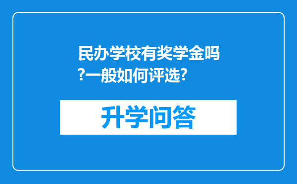 民办学校有奖学金吗?一般如何评选?