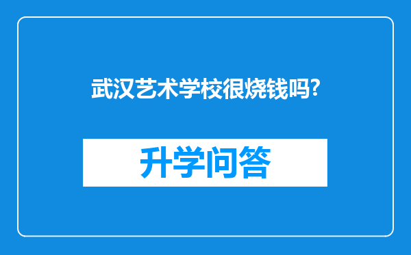 武汉艺术学校很烧钱吗?