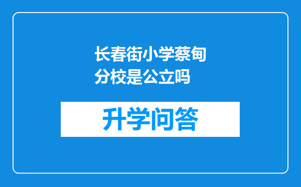 长春街小学蔡甸分校是公立吗