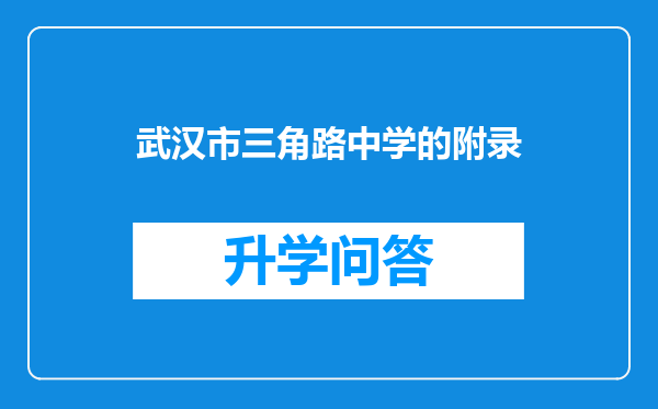 武汉市三角路中学的附录