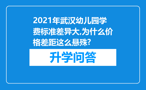 2021年武汉幼儿园学费标准差异大,为什么价格差距这么悬殊?