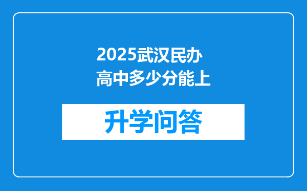 2025武汉民办高中多少分能上