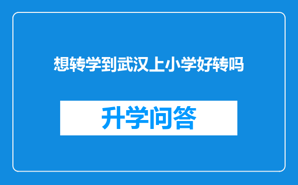 想转学到武汉上小学好转吗