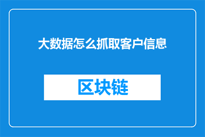 大数据怎么抓取客户信息(如何高效地从大数据中提取并分析客户信息？)