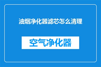 油烟净化器滤芯怎么清理(如何正确清理油烟净化器滤芯？)