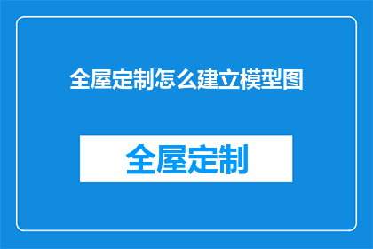 全屋定制怎么建立模型图(如何建立全屋定制的精确模型图？)